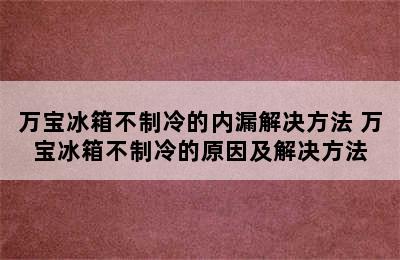 万宝冰箱不制冷的内漏解决方法 万宝冰箱不制冷的原因及解决方法